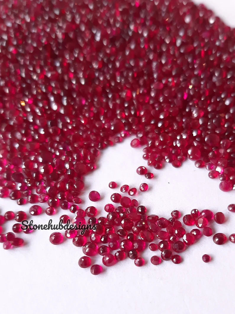 2MM Natural Ruby Faceted Round Loose Gemstone, 100% Natural genuine RUBY Round Faceted gemstone, Red Ruby Faceted Round Loose Gemstone