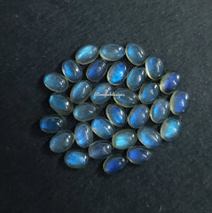 4x6MM, 5x7MM, 6x8MM, 7x9MM Natural Labradorite Oval Cabochon loose Gemstone, AAA Quality Labradorite Smooth Oval With Blue Flash for jewelry