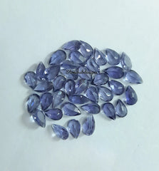 3x4MM, 3x5MM, 4x6MM Natural Iolite Faceted Pear Cut Gemstone, AAA Blue Iolite Faceted Pear Loose Calibrated Cut Gemstone for Jewelry