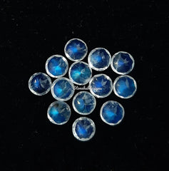 5MM, 6MM Natural Moonstone Faceted Round Gemstone, AAA Moonstone Round Faceted blue flash gemstone for Jewelry