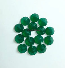7MM, 8MM, 9MM, 10MM Natural GREEN ONYX Faceted Round Cut gemstone, AAA Green Onyx Round Loose Calibrated Cut Stone For Jewelry Making
