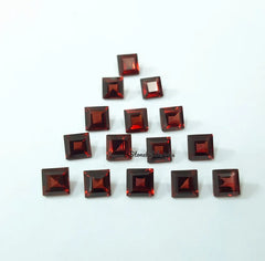 7MM, 8MM Natural Garnet Faceted Square Cut Loose Gemstone, AAA Red Mozambique Garnet faceted Square Loose Calibrated Cut Stone for jewelry