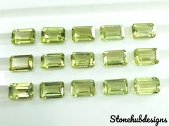 3x4MM, 3x5MM, 4x6MM, 5x7MM Natural Peridot Faceted Octagon Cut Gemstone, AAA Green Peridot Octagon Calibrated loose Gemstone For Jewelry