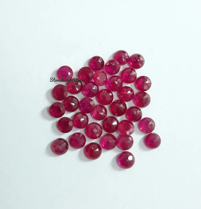 2.50MM, 3MM Natural Ruby Faceted Round Cut Loose Gemstone, 100% Natural genuine Pink Ruby Faceted Round Loose Gemstone For Jewelry