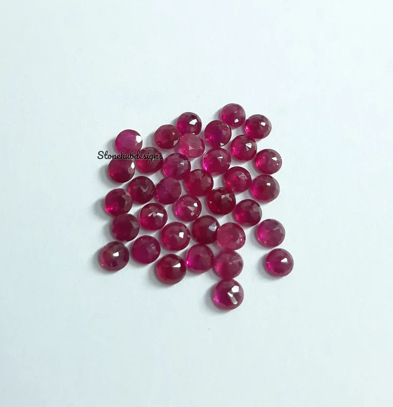 2.50MM, 3MM Natural Ruby Faceted Round Cut Loose Gemstone, 100% Natural genuine Pink Ruby Faceted Round Loose Gemstone For Jewelry