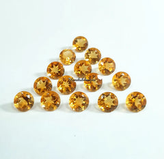 6MM, 7MM, 8MM Natural Citrine Faceted Round Cut loose gemstone, AAA Yellow Citrine Round Cut loose Calibrated Stone For Citrine Jewelry