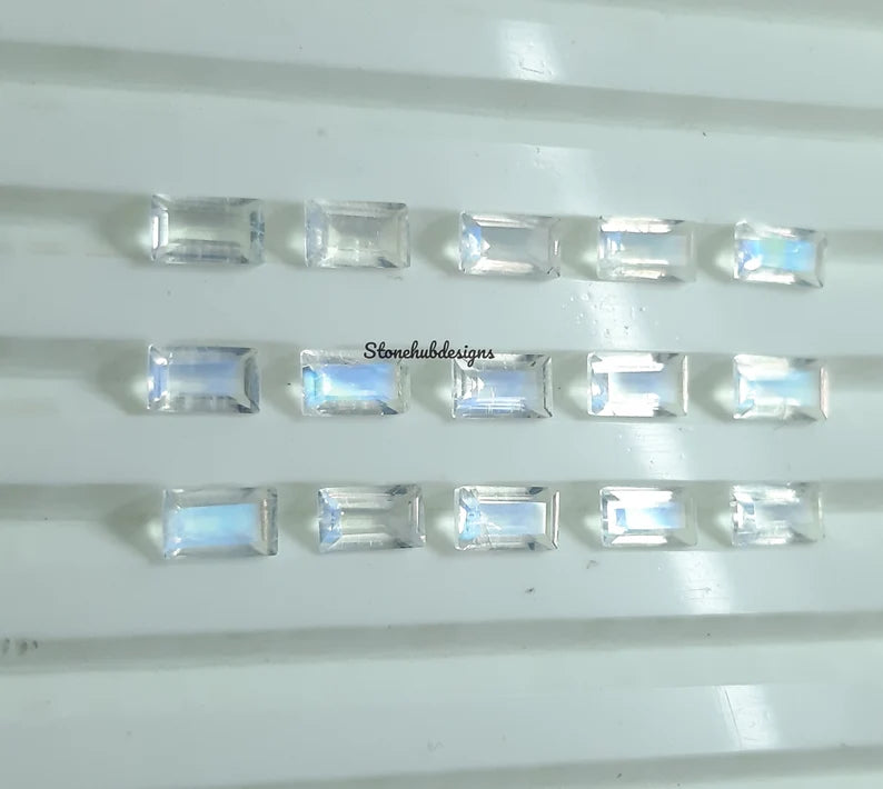 Natural Moonstone Faceted Octagon Cut Gemstone, AAA blue flash Moonstone Faceted Octagon Cut gemstone for Jewelry