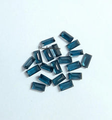 2x4MM, 2.5x5MM, 3x6MM London Blue Topaz Faceted Baguette Cut Gemstone, AAA Quality Natural Blue London Topaz Baguette Cut For Jewelry