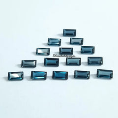2x4MM, 2.5x5MM, 3x6MM London Blue Topaz Faceted Baguette Cut Gemstone, AAA Quality Natural Blue London Topaz Baguette Cut For Jewelry