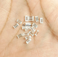 1x1.5MM to 1.5x4MM Moissanite Faceted Brilliant Baguette Cut Gemstone, AAA Quality D Color Loose Moissanite Baguette Gemstone For Jewelry