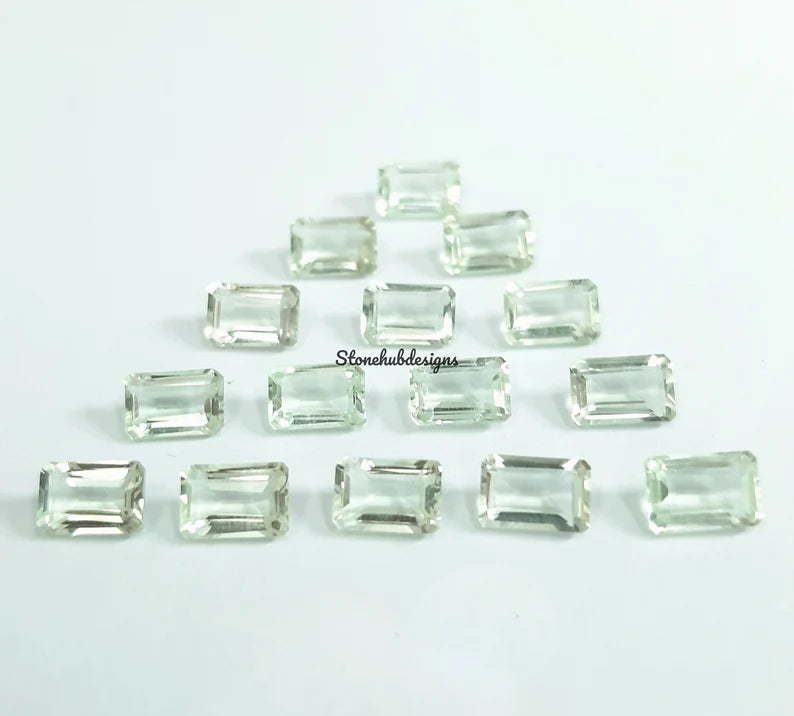 3x5MM, 4x6MM, 5x7MM AAA Green Amethyst Faceted Octagon Cut Gemstone, 100% Natural Green Amethyst faceted Octagon cut loose gemstone