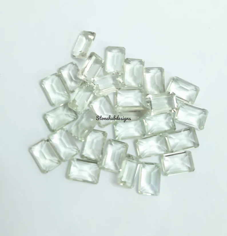 3x5MM, 4x6MM, 5x7MM AAA Green Amethyst Faceted Octagon Cut Gemstone, 100% Natural Green Amethyst faceted Octagon cut loose gemstone