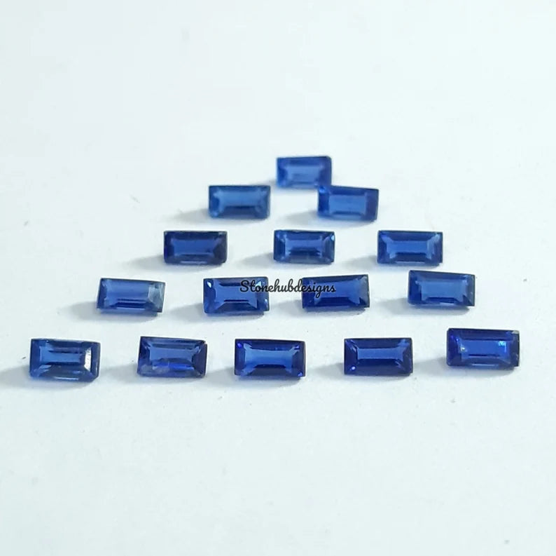 2x4MM, 2.5x5MM, 3x6MM Natural Blue Kyanite Faceted Baguette Cut Gemstone, AAA Quality Blue Kyanite Baguette Cut Loose Stone For Jewelry