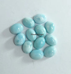 3x5MM, 4x6MM, 5x7MM, 6x8MM Natural Larimar Oval Cabochon Gemstone, AAA Larimar Smooth Oval Flat Back Cabochon Gemstone for jewelry