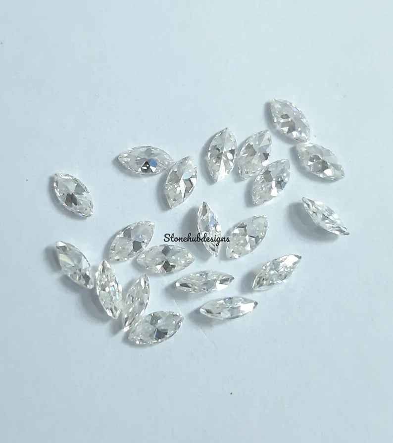 5x10MM to 9x18MM Moissanite Faceted Brilliant Marquise Cut Gemstone, AAA Quality D Color Loose Moissanite Marquise Gemstone For Jewelry