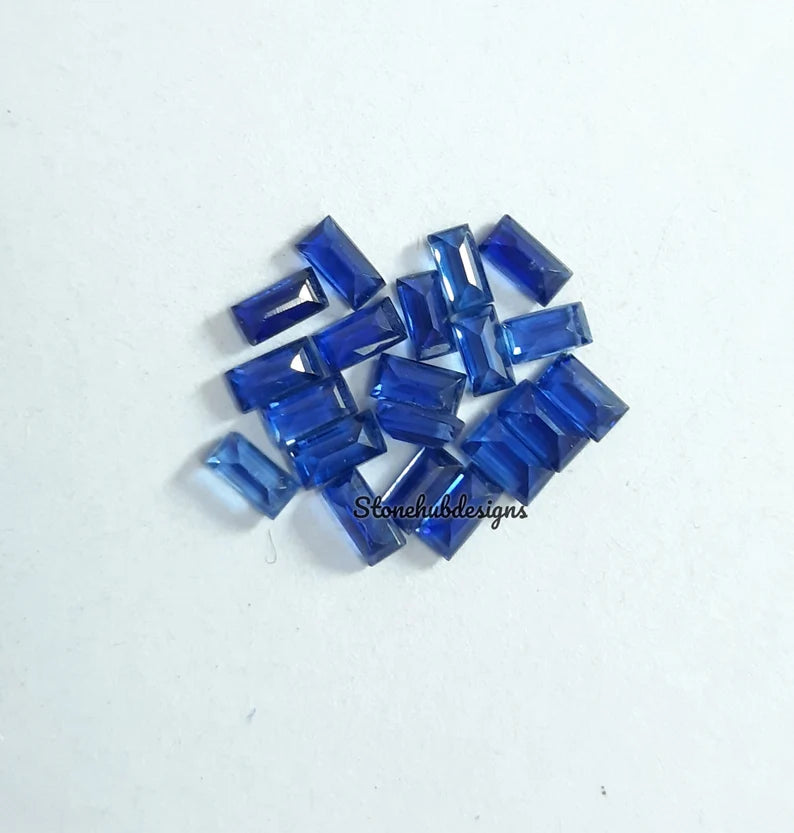 2x4MM, 2.5x5MM, 3x6MM Natural Blue Kyanite Faceted Baguette Cut Gemstone, AAA Quality Blue Kyanite Baguette Cut Loose Stone For Jewelry