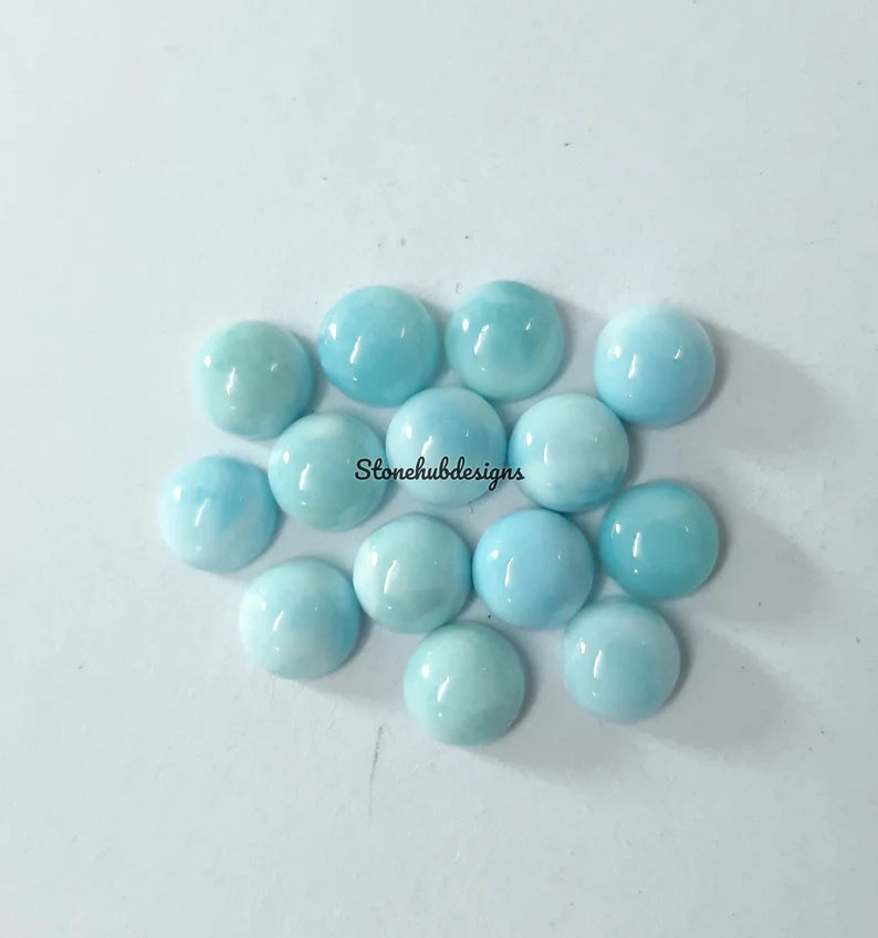 7x9MM, 8x10MM, 9x11MM, 10x12MM Natural Larimar Oval Cabochon Gemstone, AAA larimar Smooth Oval Cabs Flat Back Gemstone for jewelry