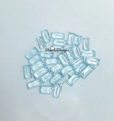 2x4MM, 2.5x5MM, 3x6MM Sky Blue Topaz Faceted Baguette Cut Gemstone, AAA Quality Natural Blue Sky Topaz Baguette Cut For Jewelry