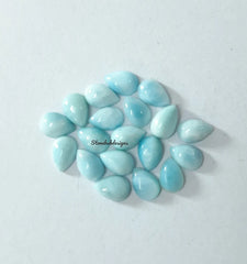 4X6MM, 5X7MM, 6X9MM, 7X10MM Natural Larimar Pear Cabochon Gemstone, AAA larimar Smooth Pear cabs for jewelry, blue larimar cabochon