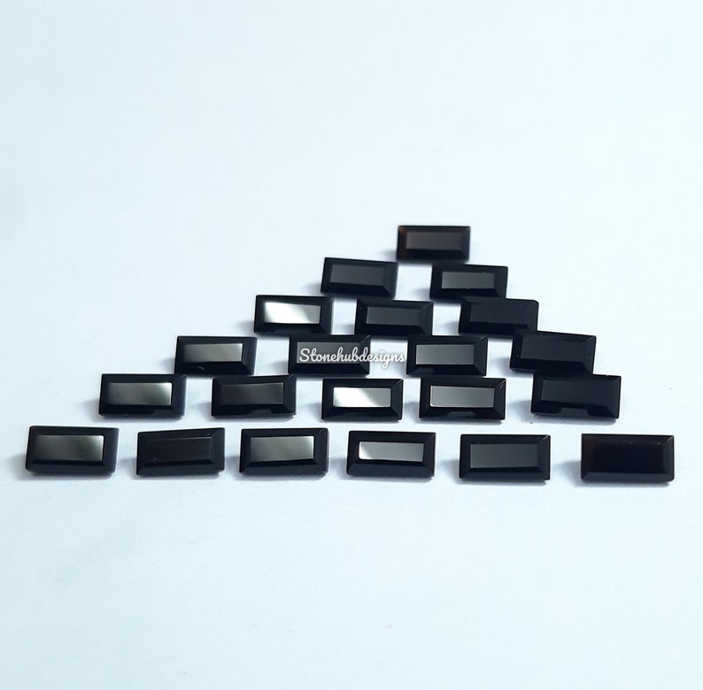 2x4MM, 2.5x5MM, 3x6MM Natural Black Onyx faceted Baguette Cut Gemstone, AAA BLACK ONYX faceted Baguette Cut Stone For jewelry