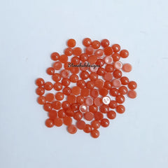 1.50MM, 2MM, 2.50MM Natural Coral Round Cabochon Loose Gemstone, AAA Italian Coral Smooth Round Flat back Cabochon stone For Jewelry