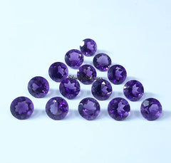 3MM, 3.50MM, 4MM, 4.50MM, 5MM Natural Amethyst Faceted Round Cut Gemstone, AAA Purple Amethyst faceted Round Loose Cut Stones For Jewelry