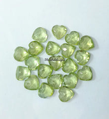 4MM, 5MM, 6MM Natural Peridot Faceted Heart Cut Gemstone, AAA Green Peridot Heart Cut Calibrated Size loose Gemstone for jewelry
