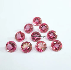 7MM, 8MM, 9MM, 10MM Natural Pink Topaz Faceted Round Cut Gemstone, AAA Pink Topaz Round Cut Faceted calibrated Size Loose Gemstone