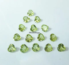 4MM, 5MM, 6MM Natural Peridot Faceted Heart Cut Gemstone, AAA Green Peridot Heart Cut Calibrated Size loose Gemstone for jewelry