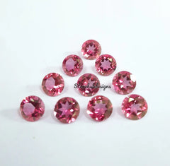 7MM, 8MM, 9MM, 10MM Natural Pink Topaz Faceted Round Cut Gemstone, AAA Pink Topaz Round Cut Faceted calibrated Size Loose Gemstone