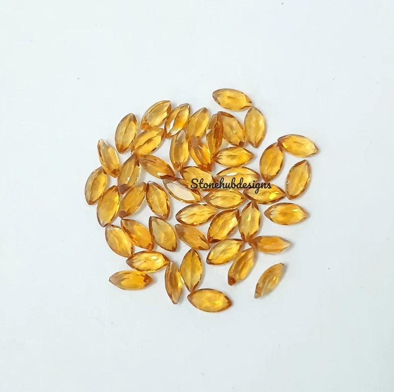 1.5x3MM, 2x4MM, 2.5x5MM Natural Citrine Faceted Marquise Cut Gemstone, AAA Yellow Citrine faceted Marquise Cut Calibrate size Loose Gemstone
