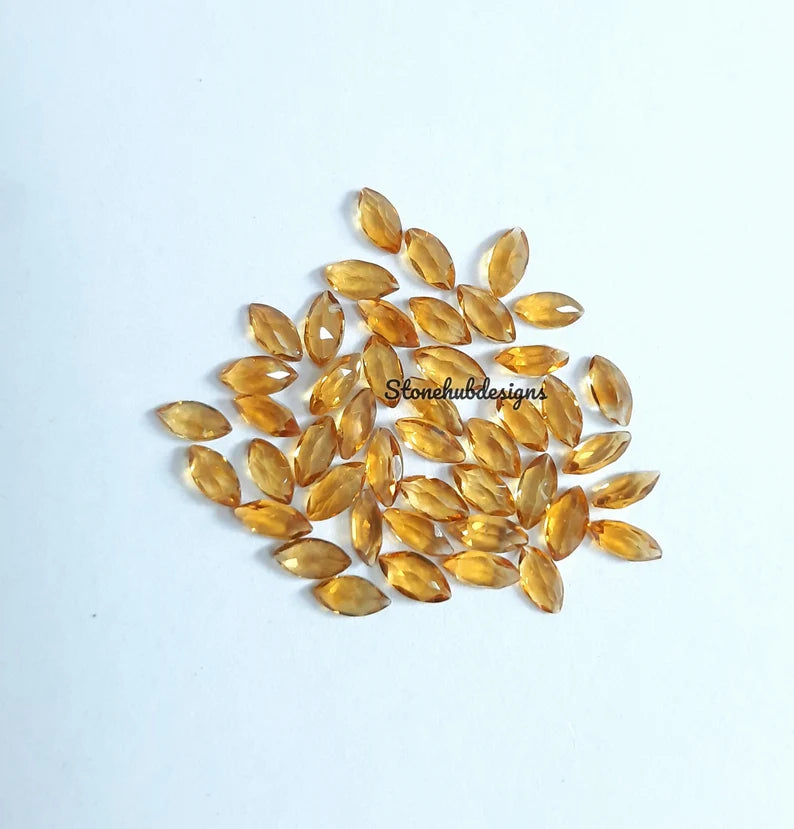 1.5x3MM, 2x4MM, 2.5x5MM Natural Citrine Faceted Marquise Cut Gemstone, AAA Yellow Citrine faceted Marquise Cut Calibrate size Loose Gemstone