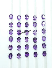 3x4MM, 3x5MM, 4x6MM, 5x7MM Natural Amethyst Faceted Oval Cut Gemstone, AAA Purple Amethyst Faceted Oval Loose Calibrated Sizes for Jewelry