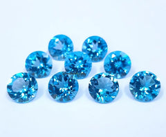 9MM, 10MM Natural Swiss Topaz Faceted Round Cut Gemstone, AAA Swiss Topaz Faceted Round Cut Loose Calibrated Size Loose Gemstone for Jewelry