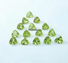 6MM, 7MM, 8MM Natural Peridot Faceted Trillion Cut gemstone, AAA Green Peridot Faceted Trillion Loose Calibrated Cut Gemstone For Jewelry