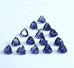4MM, 5MM, 6MM Natural Iolite Faceted Trillion Cut Gemstone, AAA Blue Iolite Faceted Trillion Loose Calibrated Cut Gemstone for Jewelry