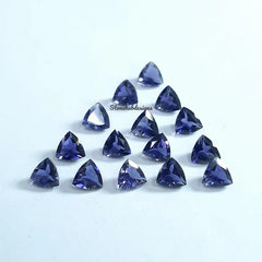 4MM, 5MM, 6MM Natural Iolite Faceted Trillion Cut Gemstone, AAA Blue Iolite Faceted Trillion Loose Calibrated Cut Gemstone for Jewelry