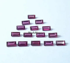 2x4MM, 2.5x5MM, 3x6MM Natural Rhodolite Garnet Faceted Baguette Cut Gemstone, AAA Pink Garnet faceted Baguette Cut Gemstone for jewelry