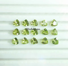 3MM, 4MM, 5MM Natural Peridot Faceted Trillion Cut gemstone, AAA Green Peridot Faceted Trillion Loose Calibrated Cut Gemstone For Jewelry