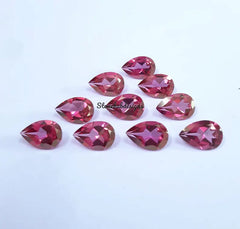 7x9MM, 7x10MM, 8x10MM, 8x12MM, 9x13MM Natural Pink Topaz Faceted Pear Cut Gemstone, AAA Pink Topaz Pear Cut Calibrated Size Loose Gemstone