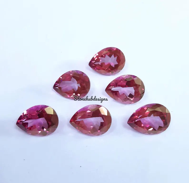 10x14MM, 12x16MM, 13x18MM, 15x20MM Natural Pink Topaz Faceted Pear Cut Gemstone, AAA Pink Topaz Pear Cut Calibrated Size Loose Gemstone