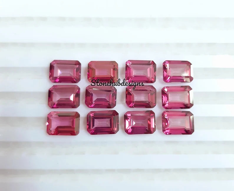 10x14MM, 12x16MM, 13x18MM, 15x20MM Natural Pink Topaz Faceted Octagon Cut Gemstone, AAA Pink Topaz Octagon Cut Calibrated Loose Gemstone
