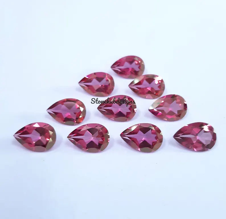7x9MM, 7x10MM, 8x10MM, 8x12MM, 9x13MM Natural Pink Topaz Faceted Pear Cut Gemstone, AAA Pink Topaz Pear Cut Calibrated Size Loose Gemstone