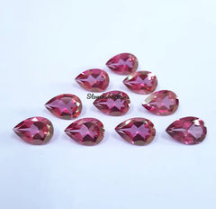 7x9MM, 7x10MM, 8x10MM, 8x12MM, 9x13MM Natural Pink Topaz Faceted Pear Cut Gemstone, AAA Pink Topaz Pear Cut Calibrated Size Loose Gemstone