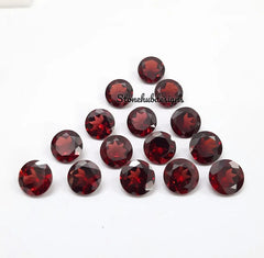 9MM, 10MM Natural Mozambique Garnet Faceted Round Cut Loose Gemstone, AAA Red Garnet Faceted Round Loose Calibrated Cut For Jewelry