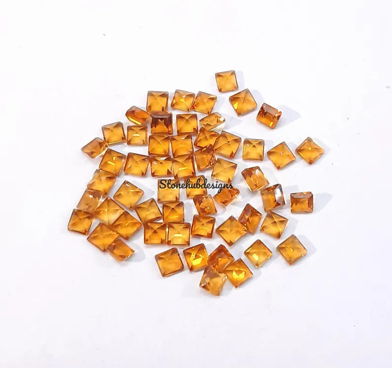 1.5x3MM, 2x3MM, 2x4MM Natural Citrine Faceted Baguette Cut Gemstone, AAA Yellow Citrine Faceted Baguette Calibrated Cut Stone For Jewelry
