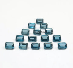 3x4MM, 3x5MM, 4x6MM Natural London Topaz Faceted Octagon Cut, AAA London Blue Topaz faceted Octagon Calibrated Loose Cut Gemstone Jewelry