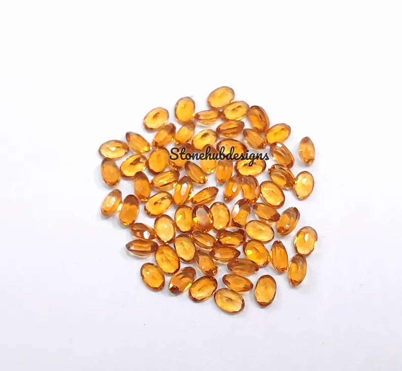 2x3MM, 3x4MM AAA Citrine faceted Oval Cut Stone, 100% Natural Citrine Oval Cut faceted Calibrated Size loose gemstone for jewelry