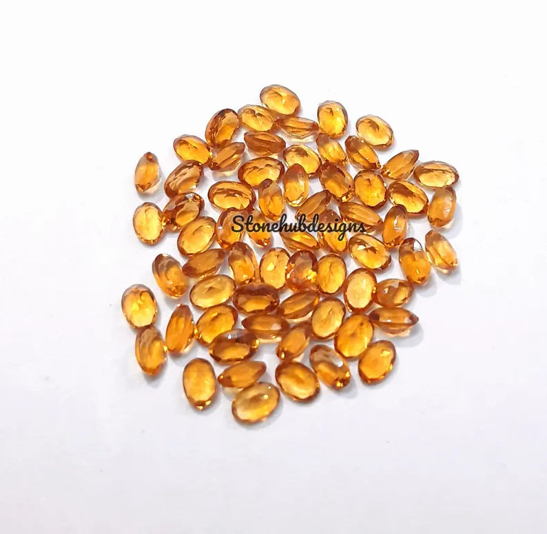 2x3MM, 3x4MM AAA Citrine faceted Oval Cut Stone, 100% Natural Citrine Oval Cut faceted Calibrated Size loose gemstone for jewelry