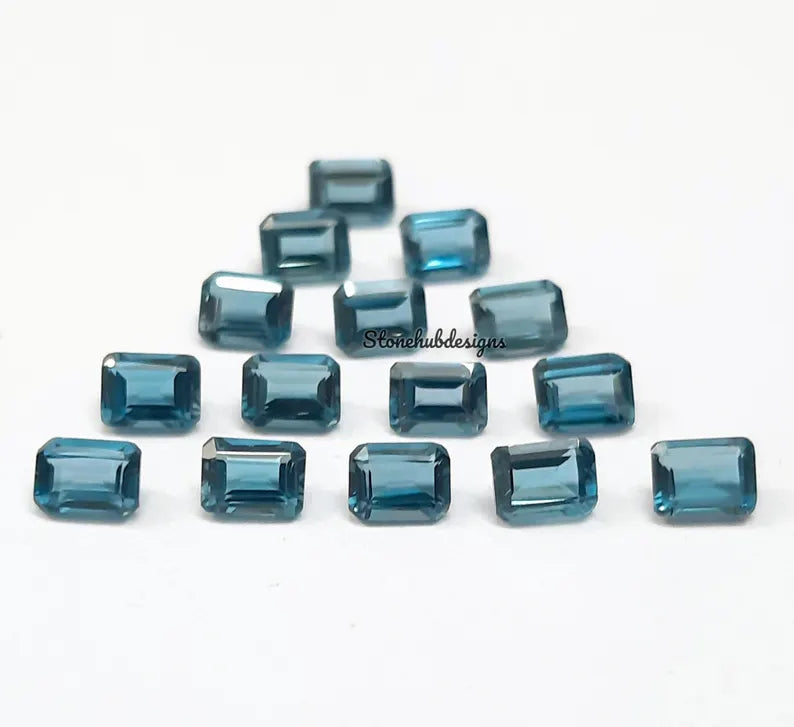 3x4MM, 3x5MM, 4x6MM Natural London Topaz Faceted Octagon Cut, AAA London Blue Topaz faceted Octagon Calibrated Loose Cut Gemstone Jewelry